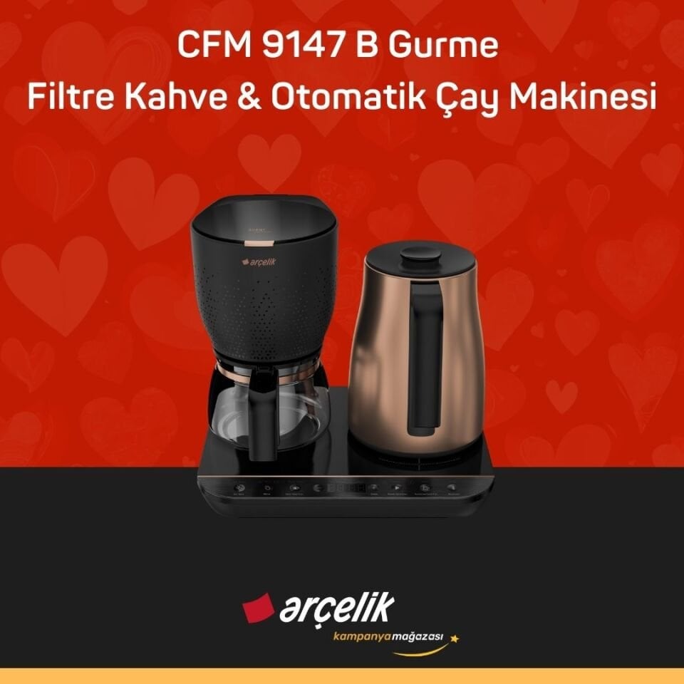 ARÇELİK CFM 9147 B Gurme Filtre Kahve & Otomatik Çay Makinesi