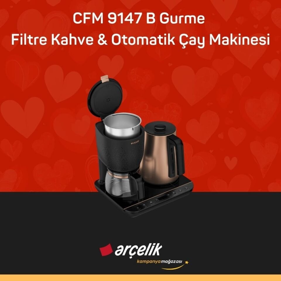 ARÇELİK CFM 9147 B Gurme Filtre Kahve & Otomatik Çay Makinesi