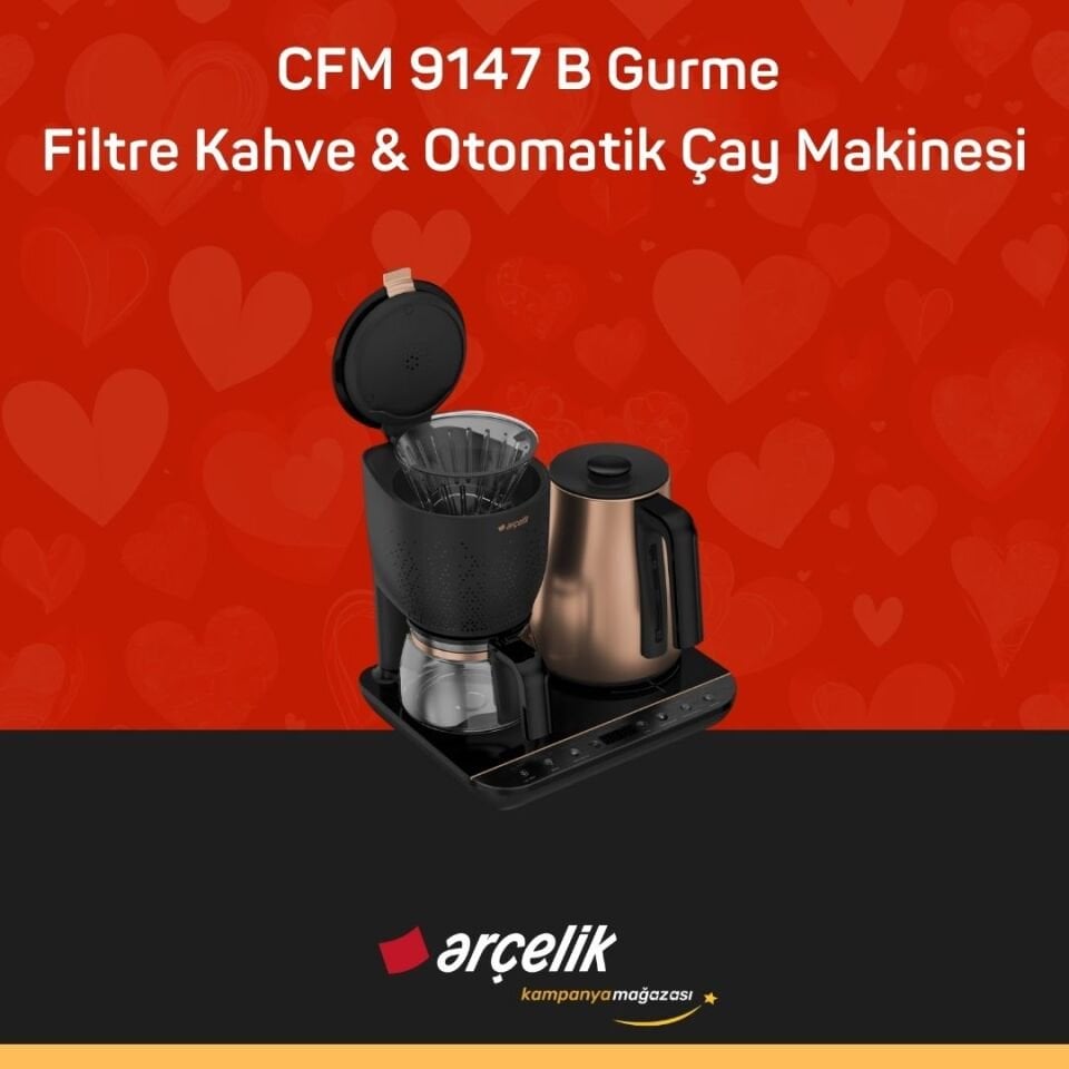 ARÇELİK CFM 9147 B Gurme Filtre Kahve & Otomatik Çay Makinesi