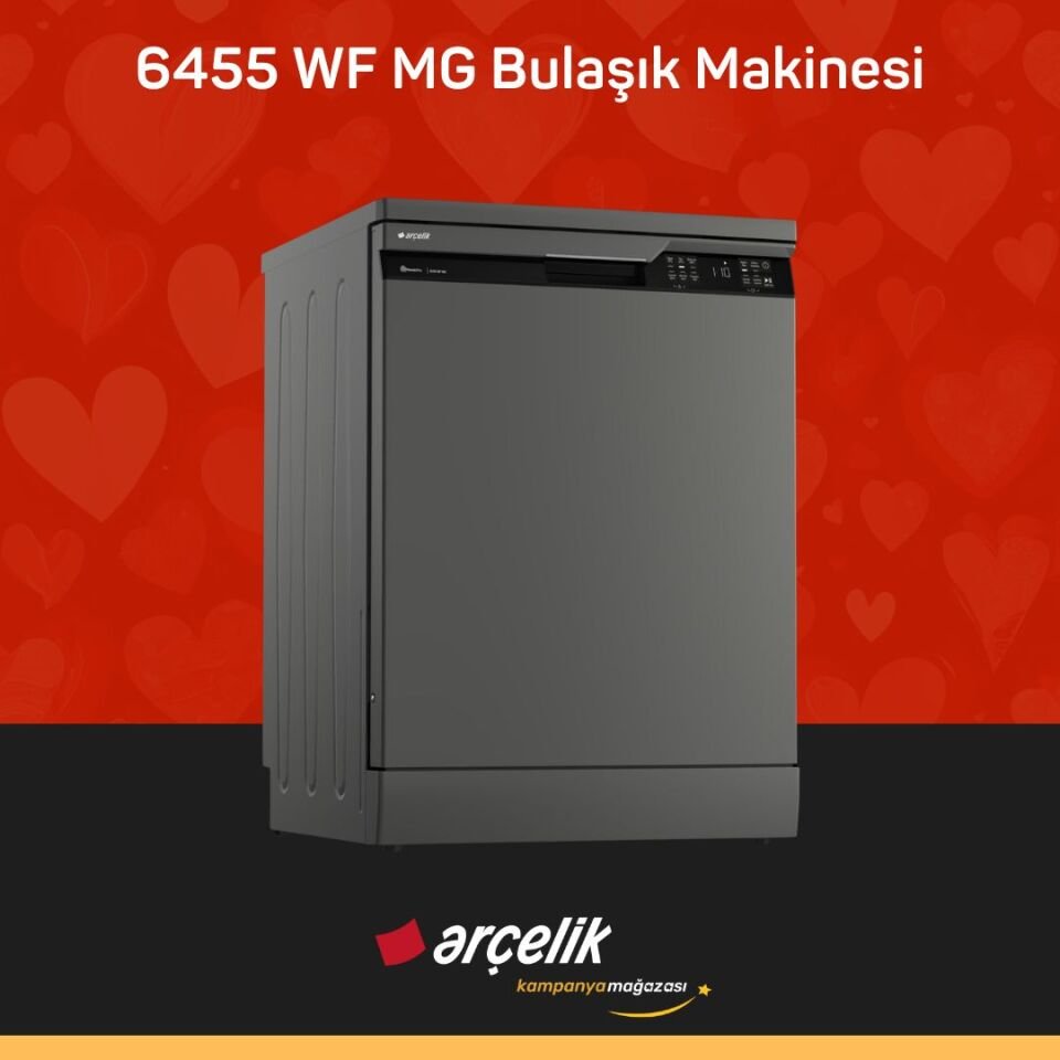 ARÇELİK 6455 WF MG 5 Programlı Bulaşık Makinesi