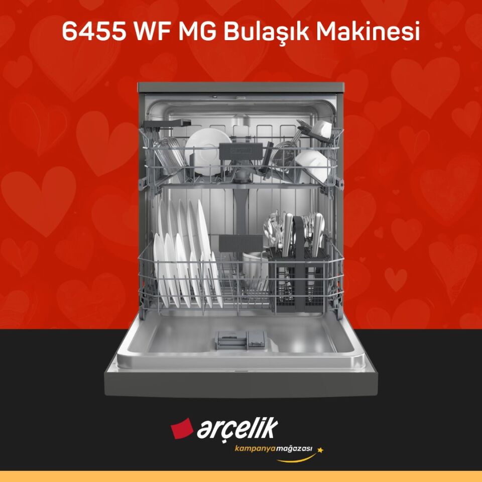 ARÇELİK 6455 WF MG 5 Programlı Bulaşık Makinesi