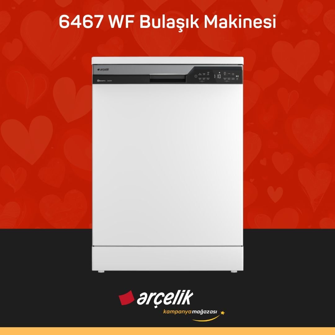 ARÇELİK 6467 WF 6 Programlı Bulaşık Makinesi