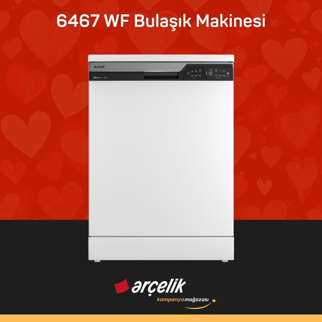 ARÇELİK 6467 WF 6 Programlı Bulaşık Makinesi