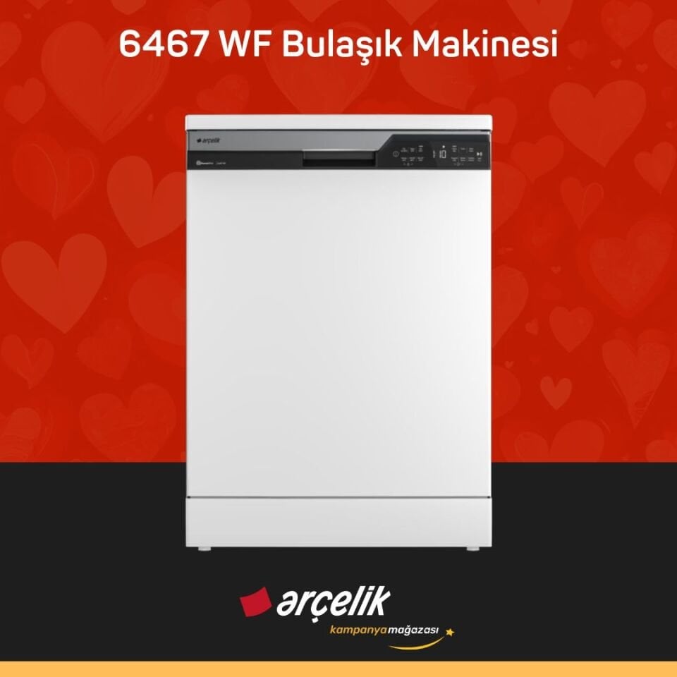 ARÇELİK 6467 WF 6 Programlı Bulaşık Makinesi