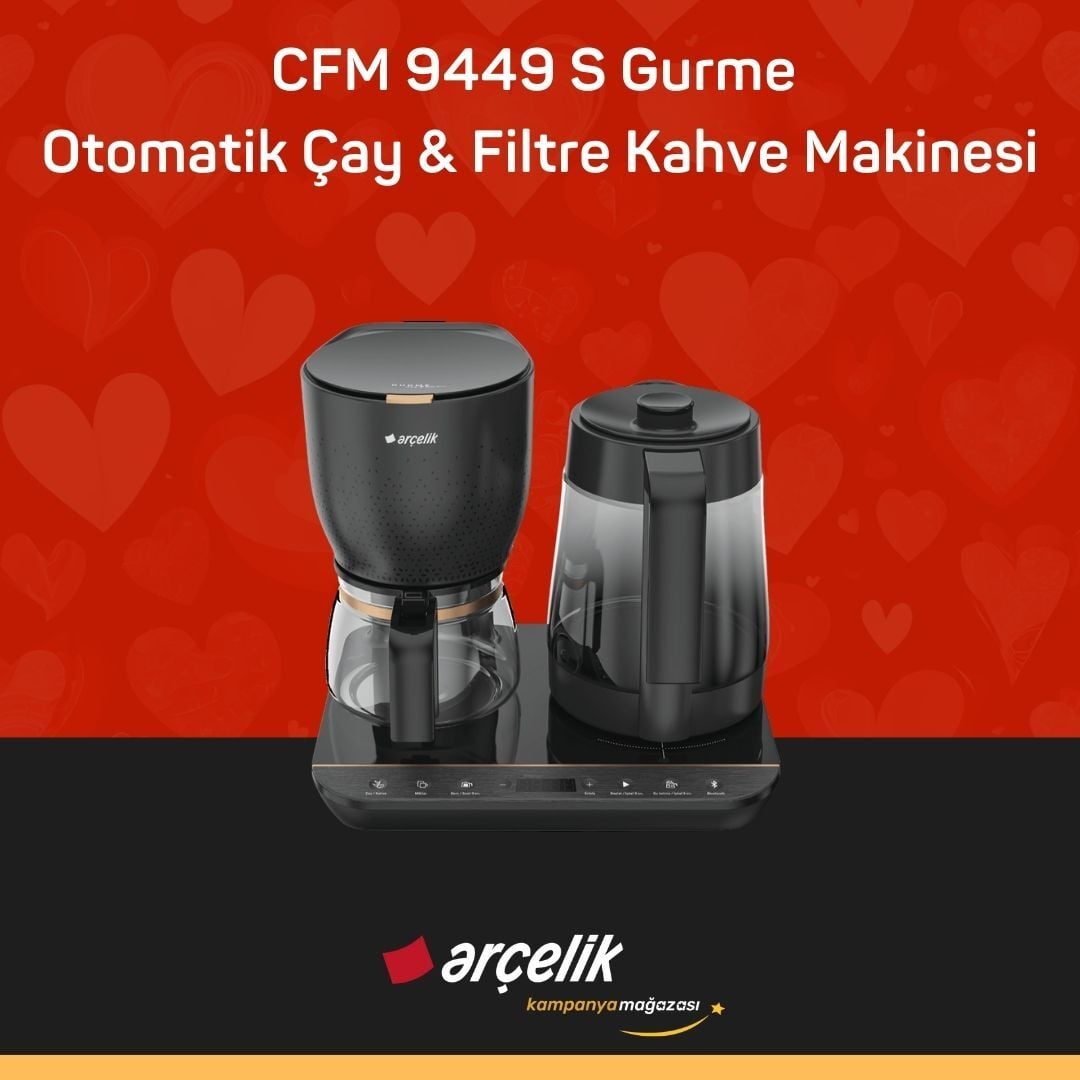 ARÇELİK CFM 9449 S Gurme Otomatik Çay & Filtre Kahve Makinesi