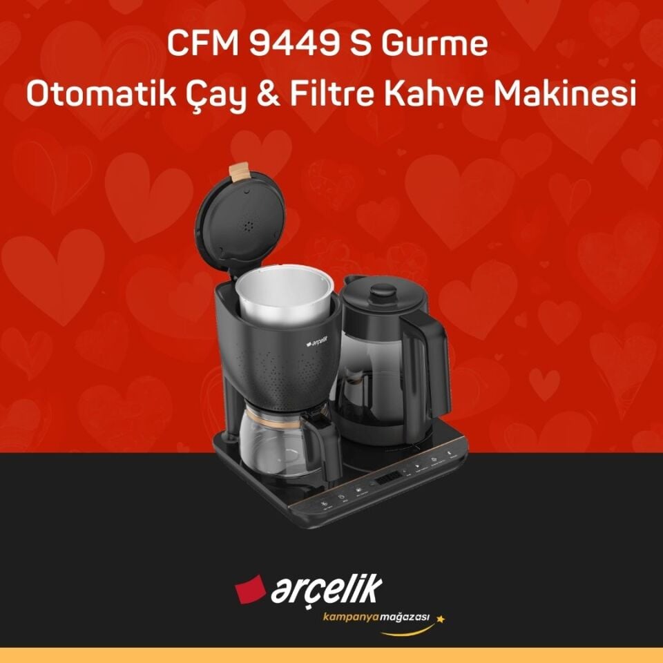 ARÇELİK CFM 9449 S Gurme Otomatik Çay & Filtre Kahve Makinesi