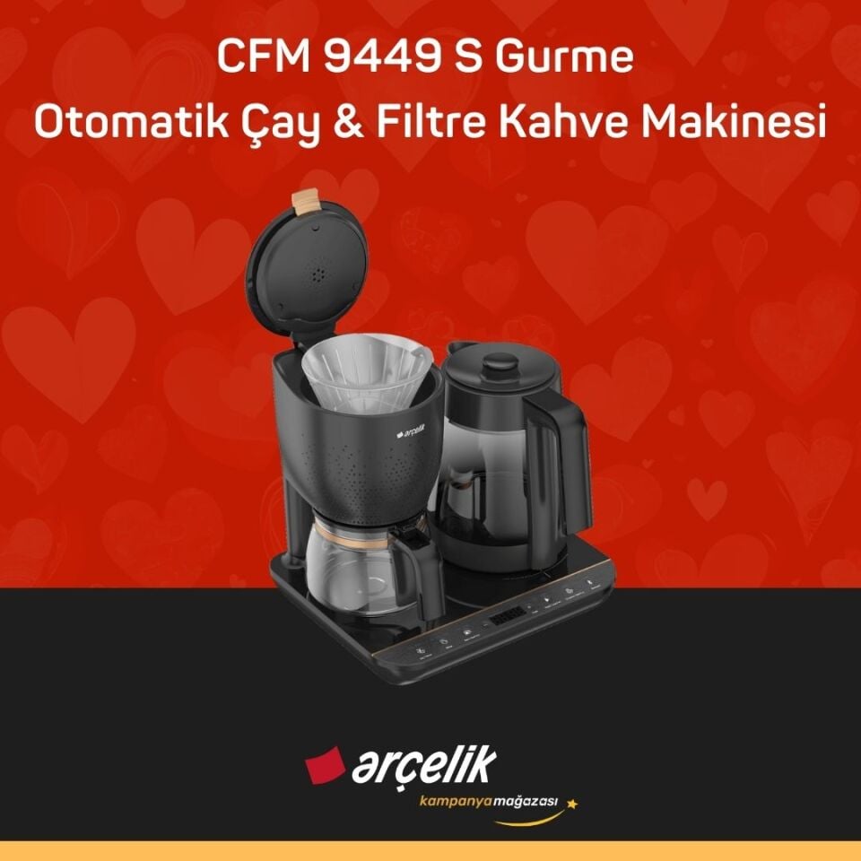 ARÇELİK CFM 9449 S Gurme Otomatik Çay & Filtre Kahve Makinesi
