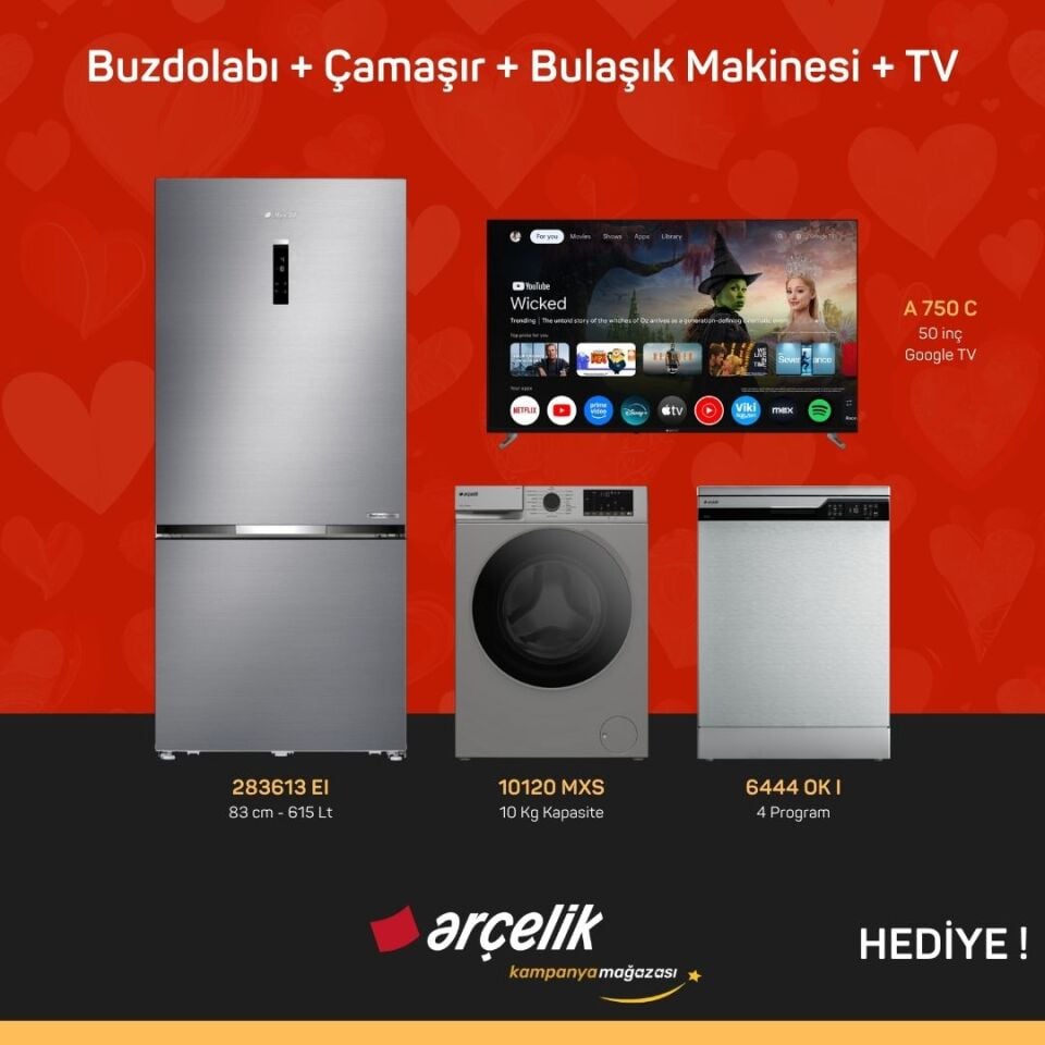 ARÇELİK 4'lü Çeyiz Paketi ( 283613 EI - 10120 MXS - 6444 OK I - A 750 C )