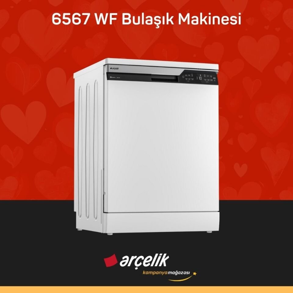 ARÇELİK 6567 WF 6 Programlı Bulaşık Makinesi