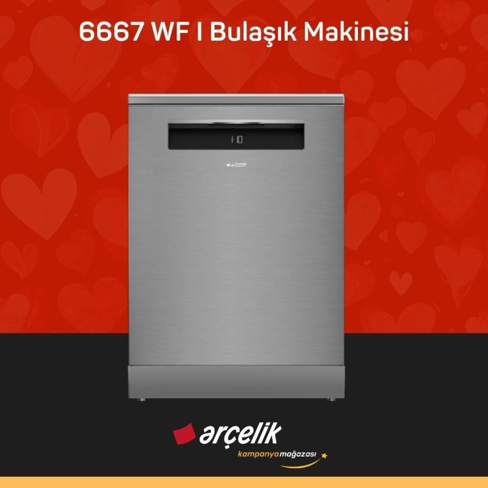 ARÇELİK 6667 WF I 6 Programlı Bulaşık Makinesi