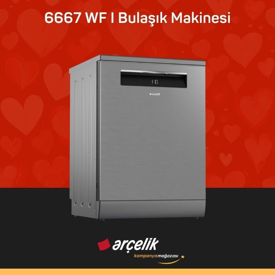 ARÇELİK 6667 WF I 6 Programlı Bulaşık Makinesi