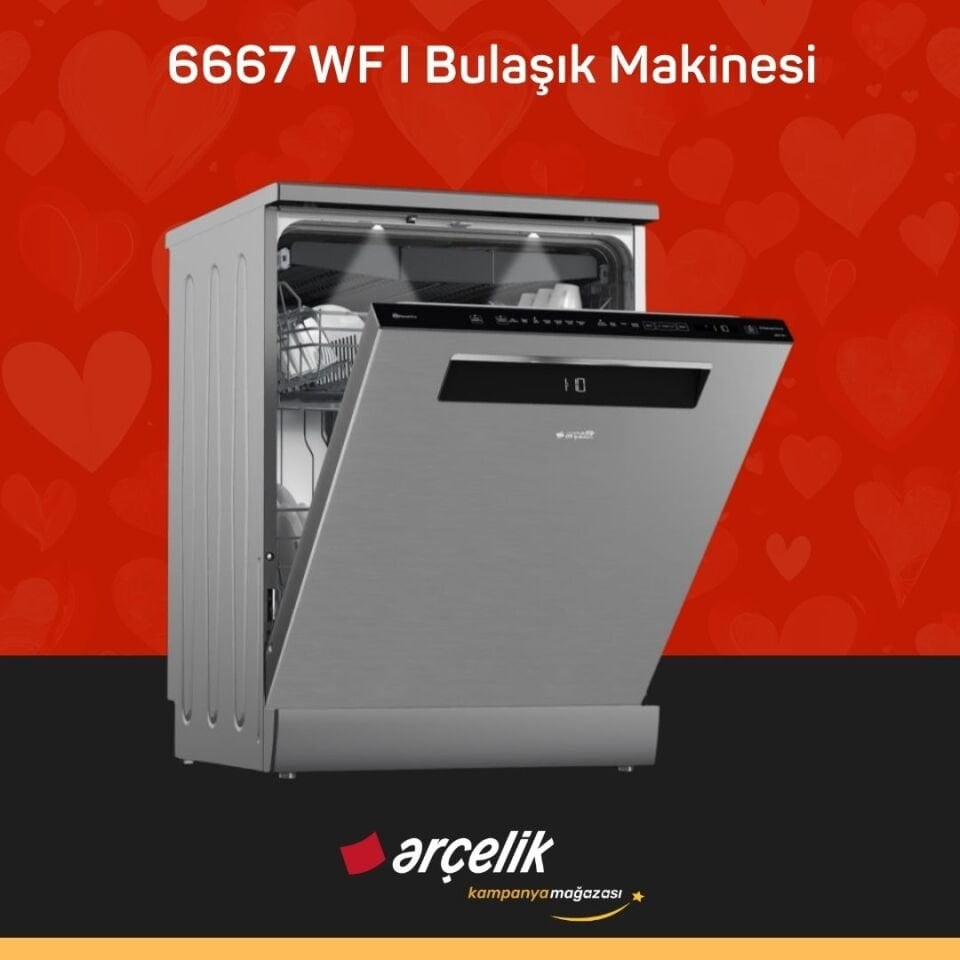 ARÇELİK 6667 WF I 6 Programlı Bulaşık Makinesi