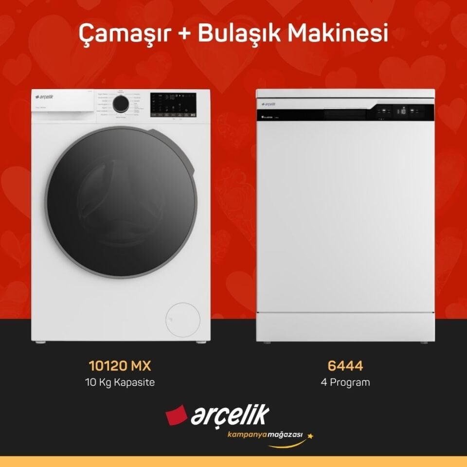 ARÇELİK 10120 MX Çamaşır Makinesi - 6444 Bulaşık Makinesi