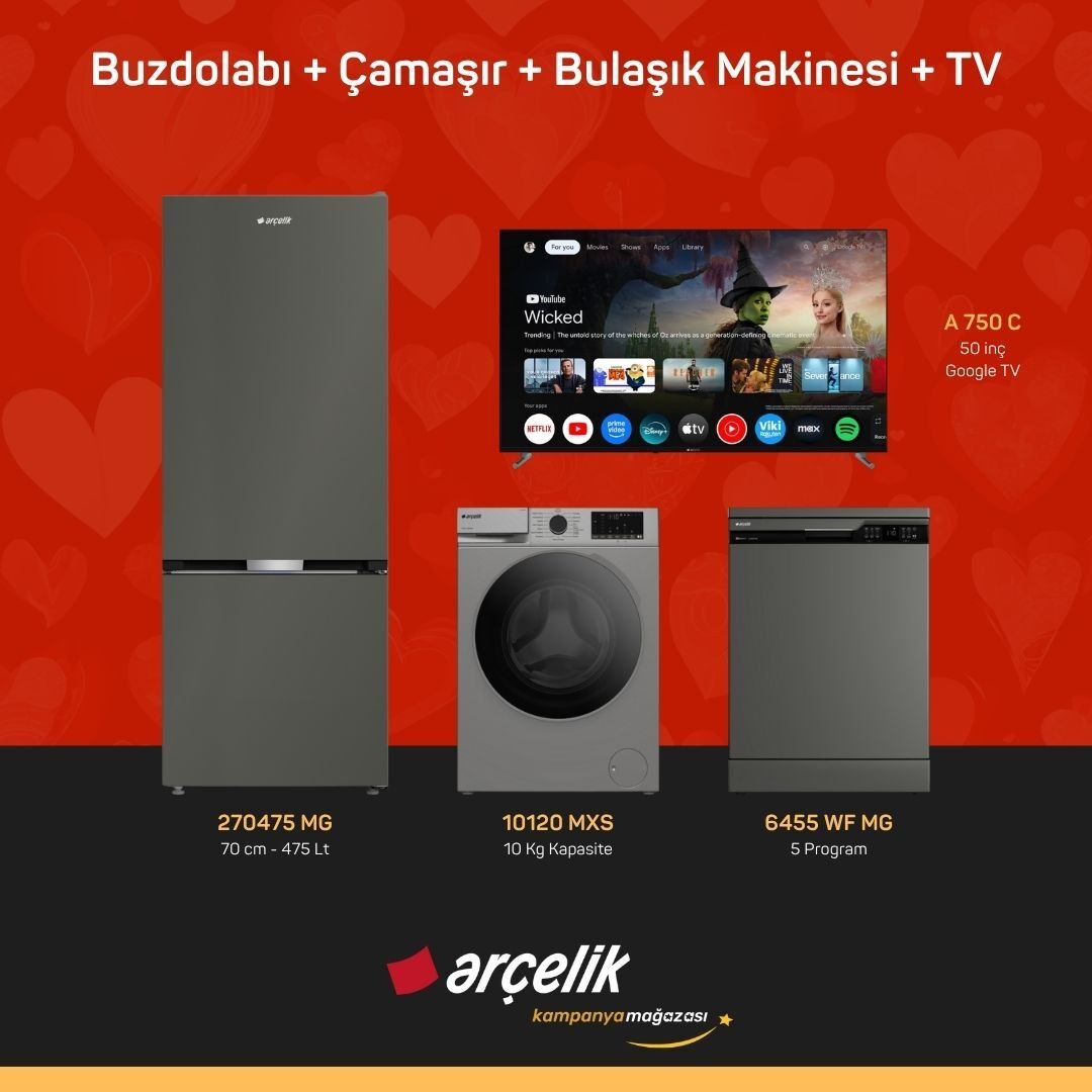 ARÇELİK 4'lü Çeyiz Paketi ( 270475 MG - 10120 MXS - 6455 WF MG - A 750 C )