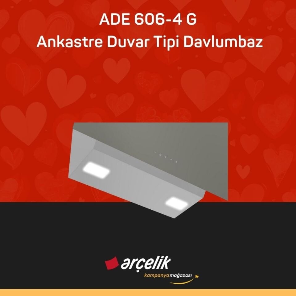 ARÇELİK ADE 606-4 G Ankastre Duvar Tipi Davlumbaz