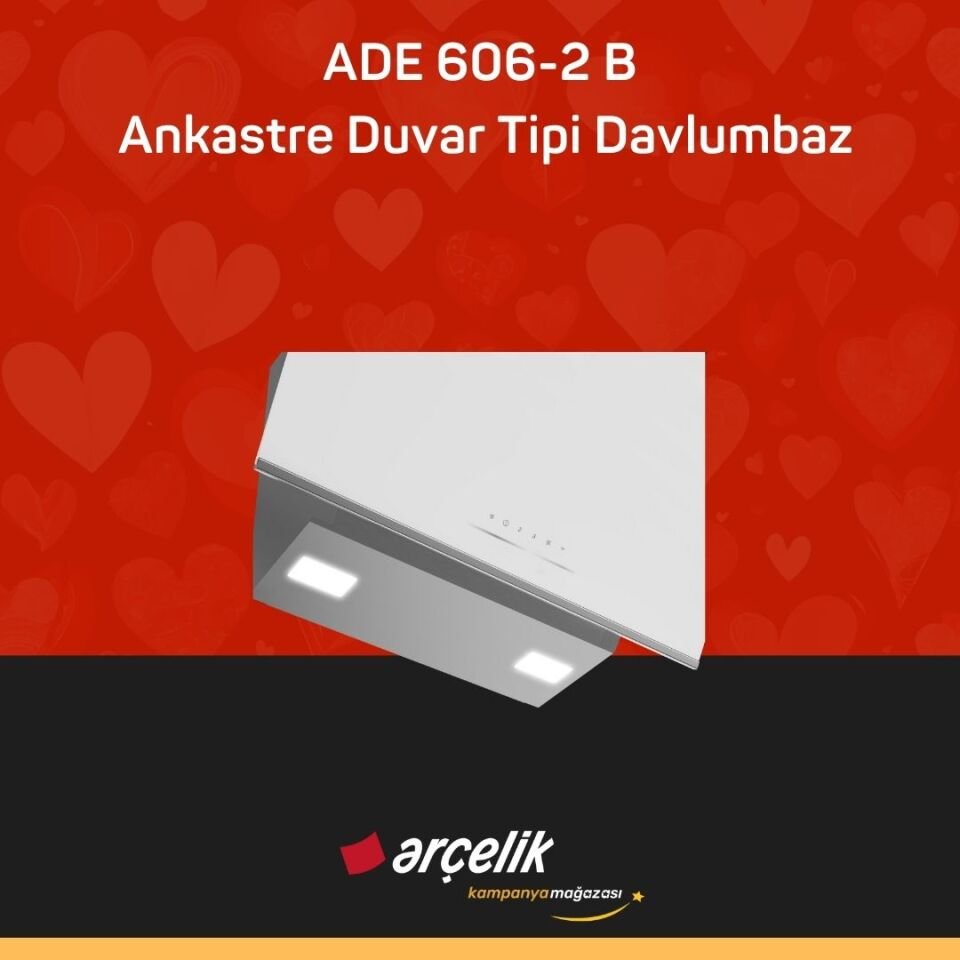 ARÇELİK ADE 606-2 B Fibona Serisi Ankastre Duvar Tipi Davlumbaz