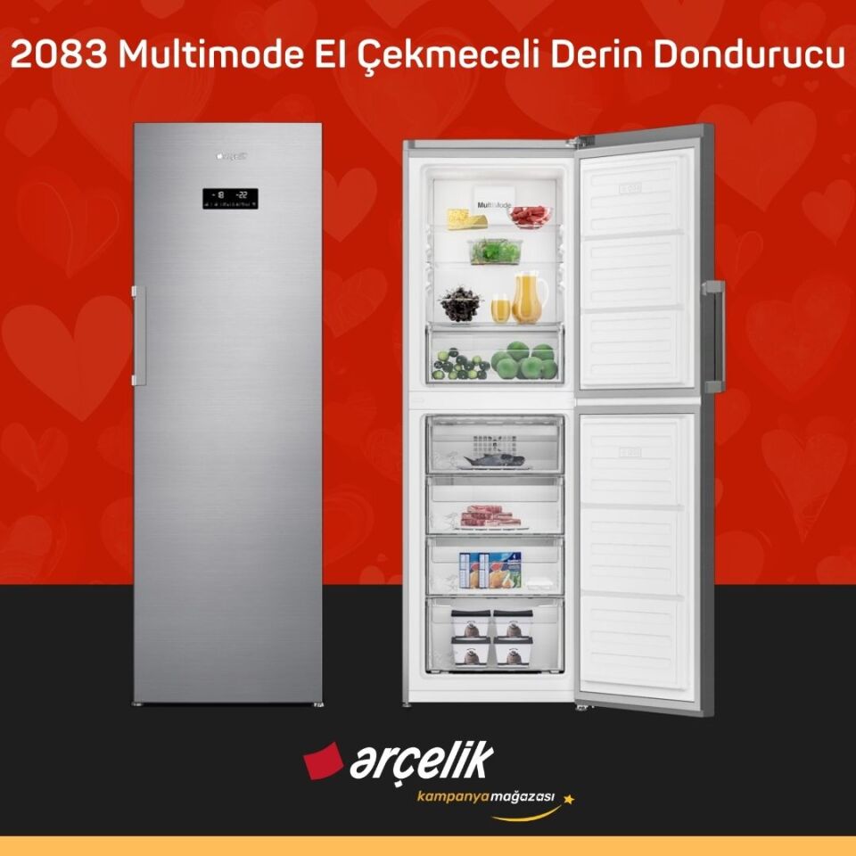 ARÇELİK 2083 Multimode EI 8 Bölmeli Derin Dondurucu