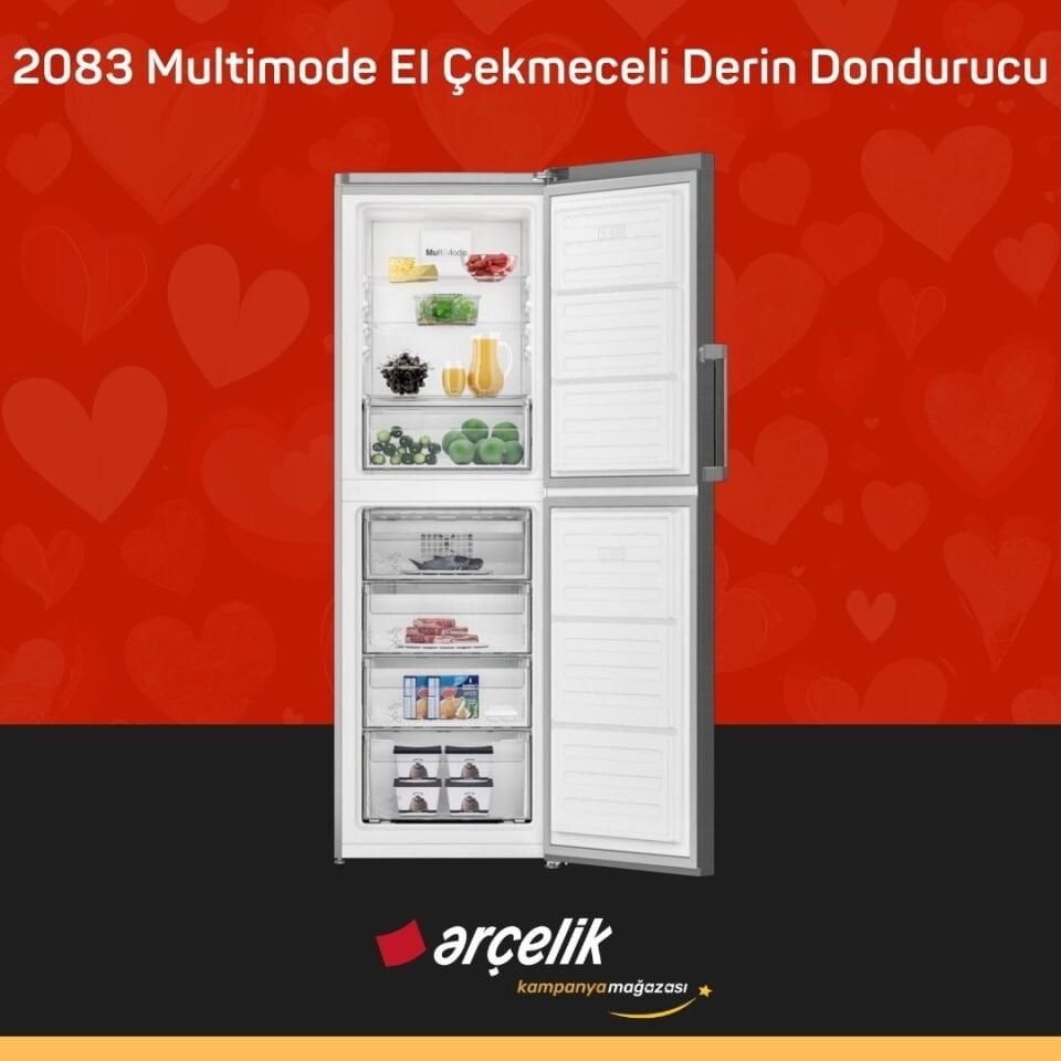 ARÇELİK 2083 Multimode EI 8 Bölmeli Derin Dondurucu