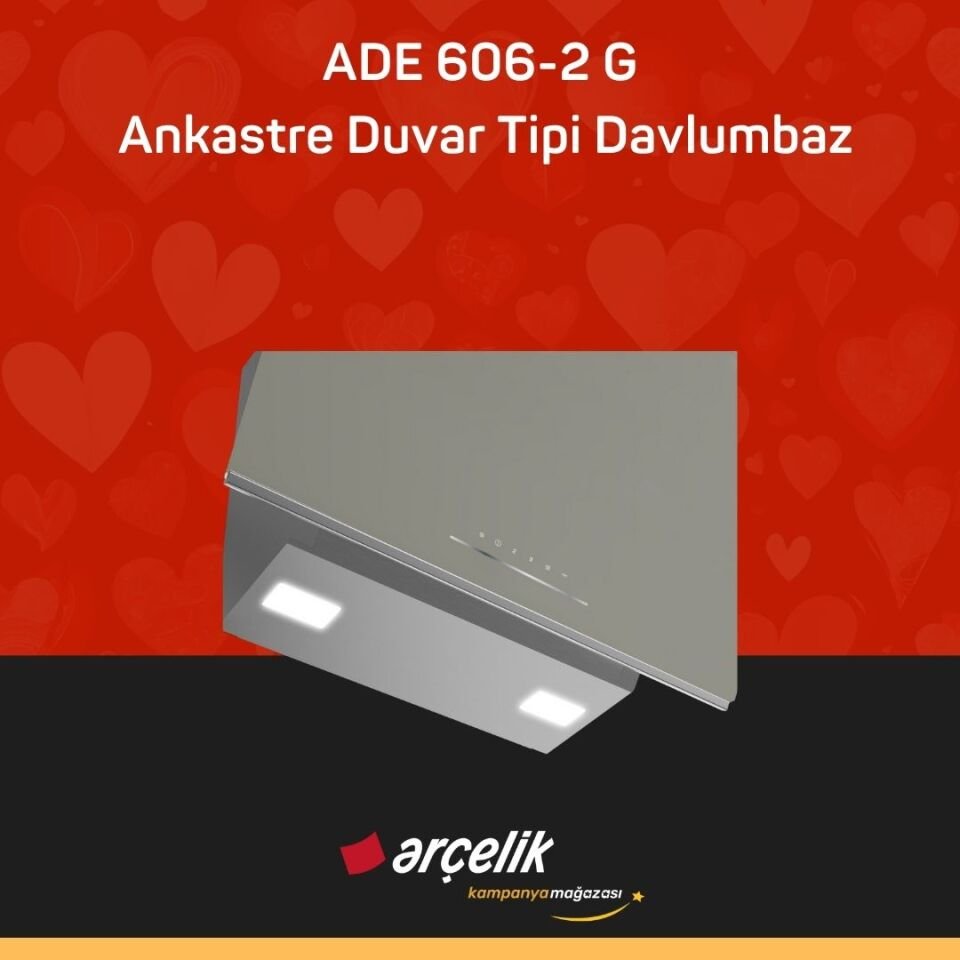 ARÇELİK ADE 606-2 G Fibona Serisi Ankastre Duvar Tipi Davlumbaz