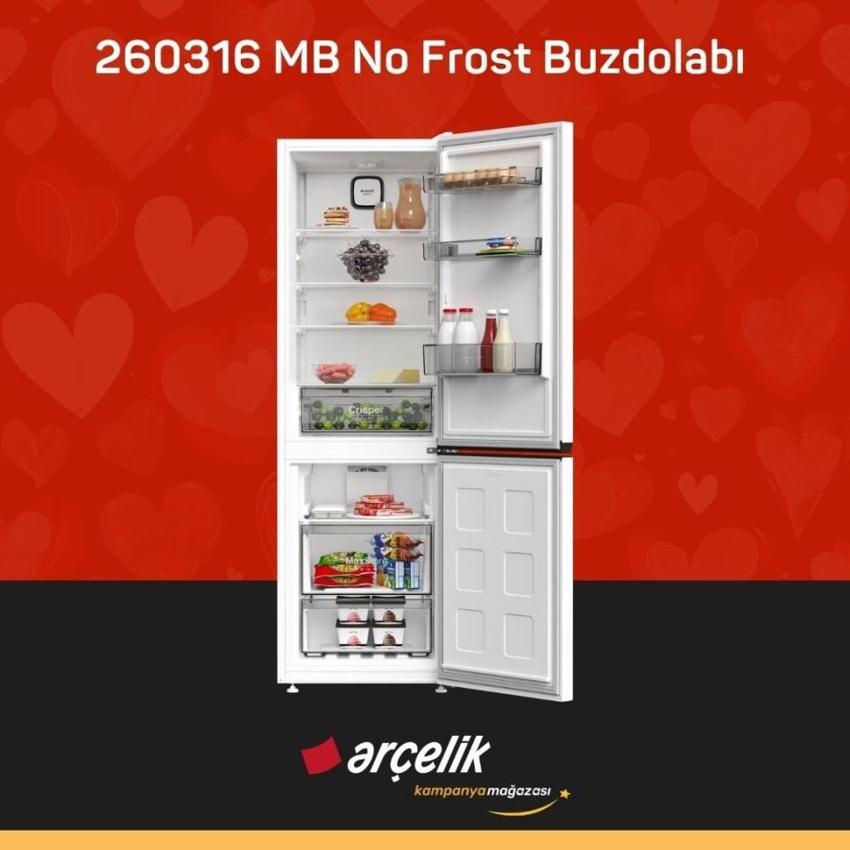 ARÇELİK 260316 MB Alttan Donduruculu Buzdolabı