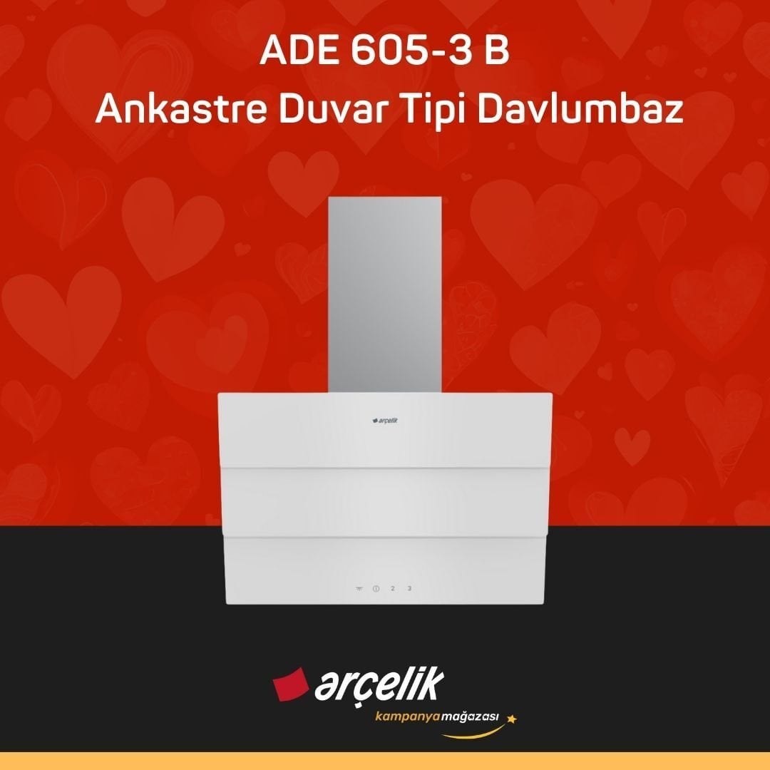 ARÇELİK ADE 605-3 B Ankastre Duvar Tipi Davlumbaz