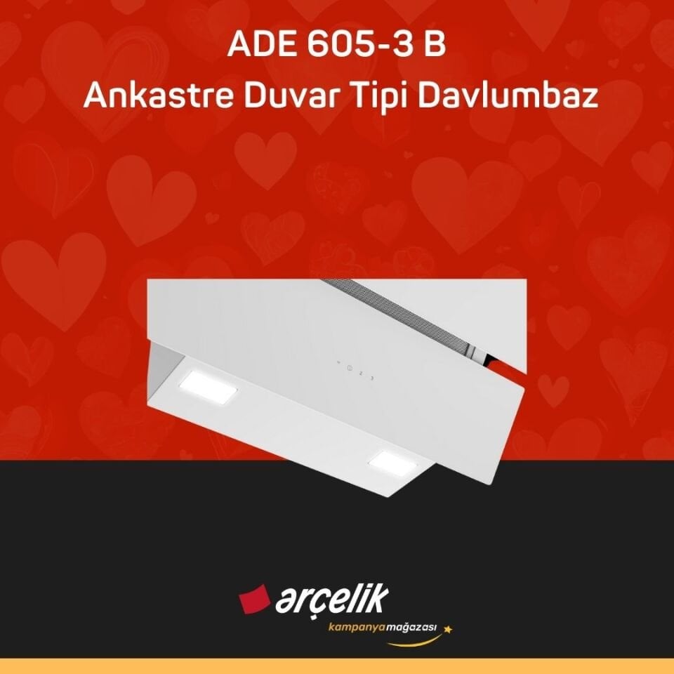 ARÇELİK ADE 605-3 B Ankastre Duvar Tipi Davlumbaz