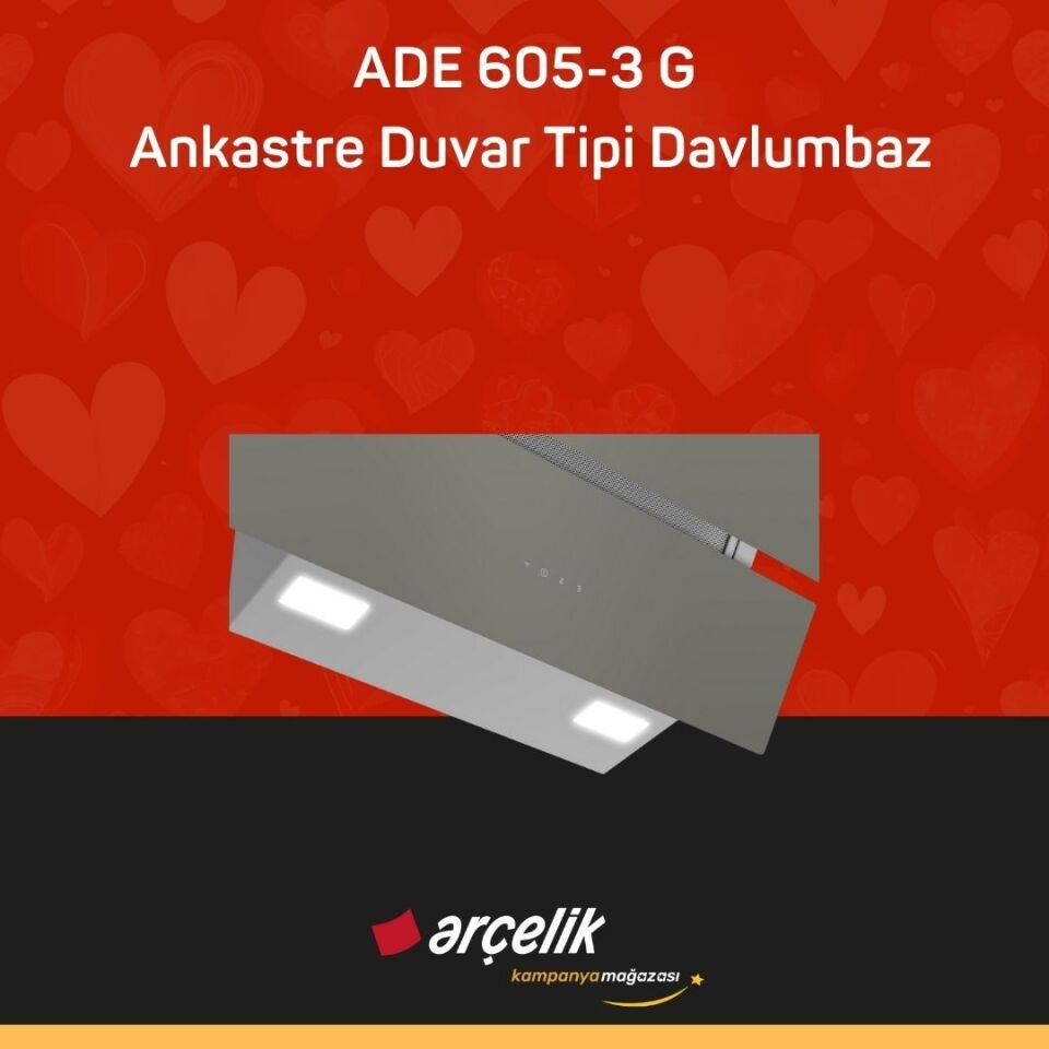 ARÇELİK ADE 605-3 G Ankastre Duvar Tipi Davlumbaz