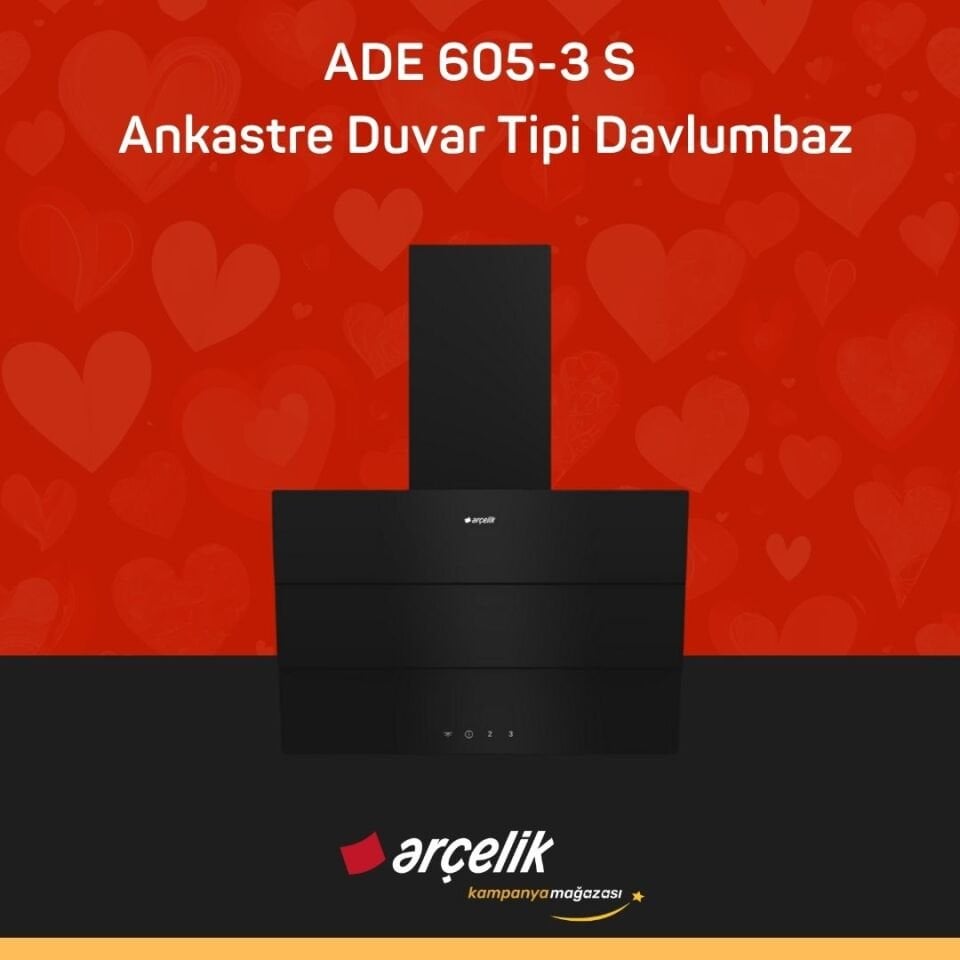 ARÇELİK ADE 605-3 S Ankastre Duvar Tipi Davlumbaz