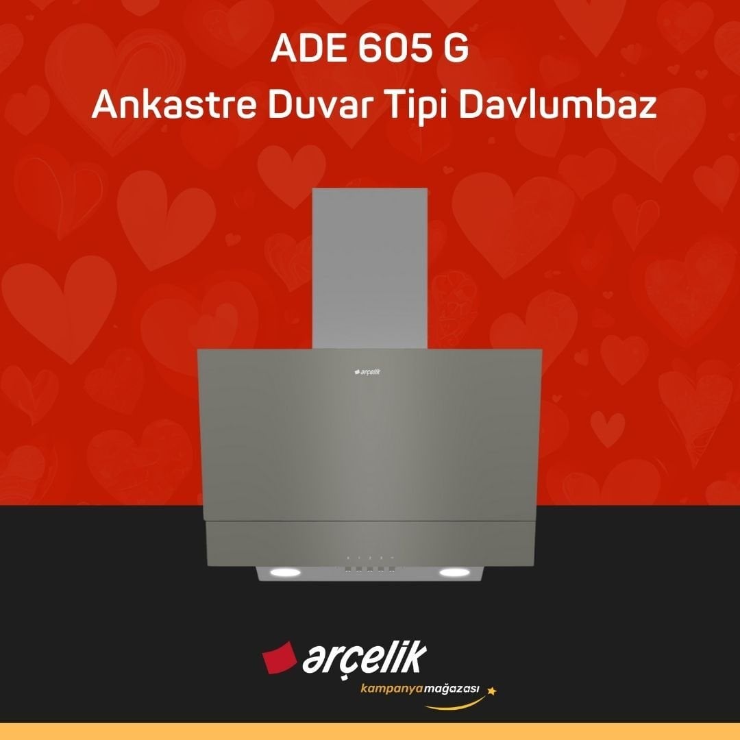 ARÇELİK ADE 605 G Ankastre Duvar Tipi Davlumbaz