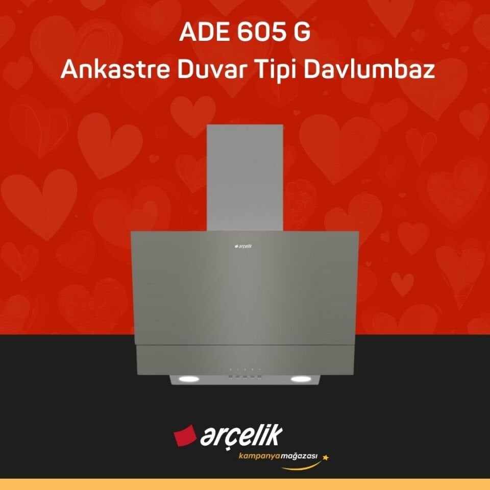 ARÇELİK ADE 605 G Ankastre Duvar Tipi Davlumbaz