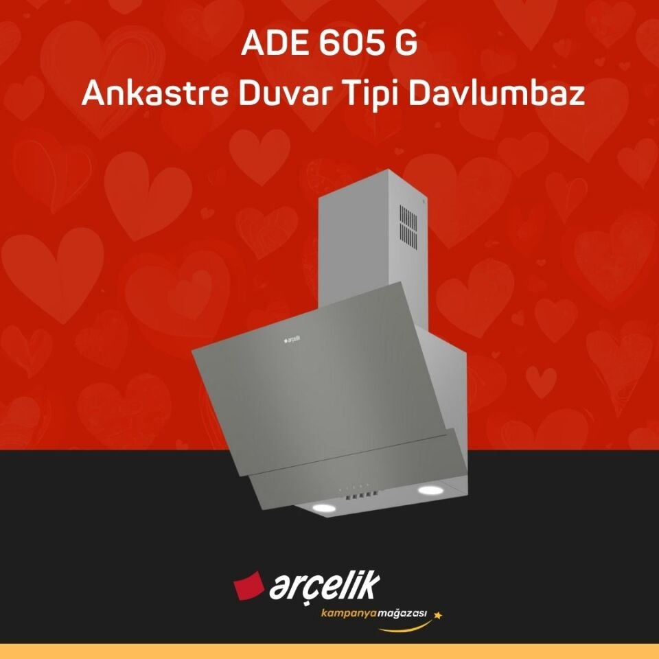 ARÇELİK ADE 605 G Ankastre Duvar Tipi Davlumbaz