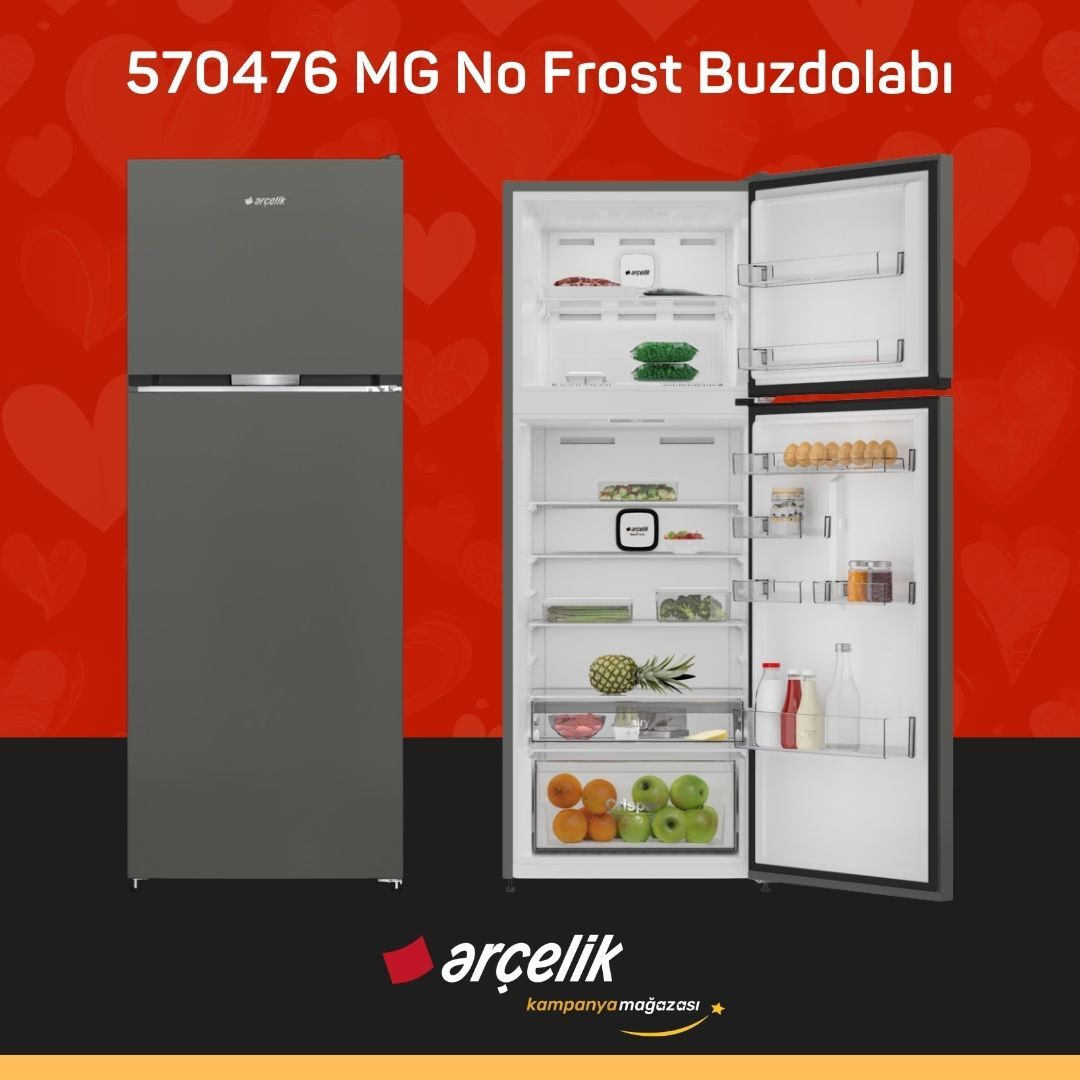 ARÇELİK 570476 MG Üstten Donduruculu Buzdolabı