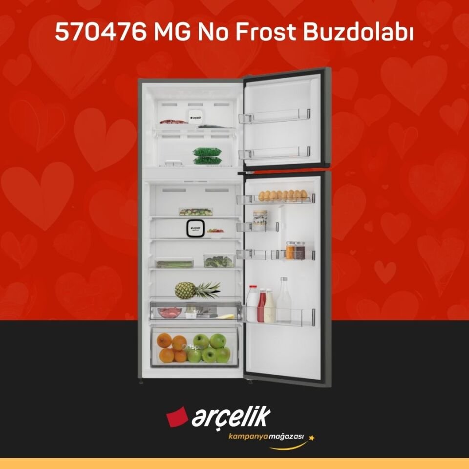 ARÇELİK 570476 MG Üstten Donduruculu Buzdolabı