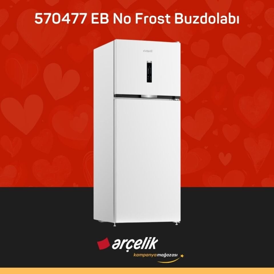 ARÇELİK 570477 EB Üstten Donduruculu Buzdolabı