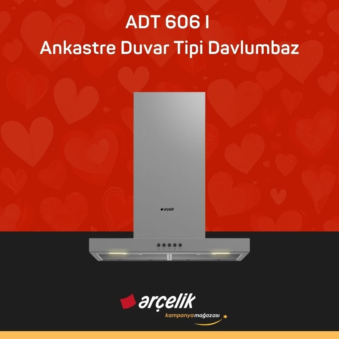 ARÇELİK ADT 606 I Fibona Serisi Ankastre Duvar Tipi Davlumbaz