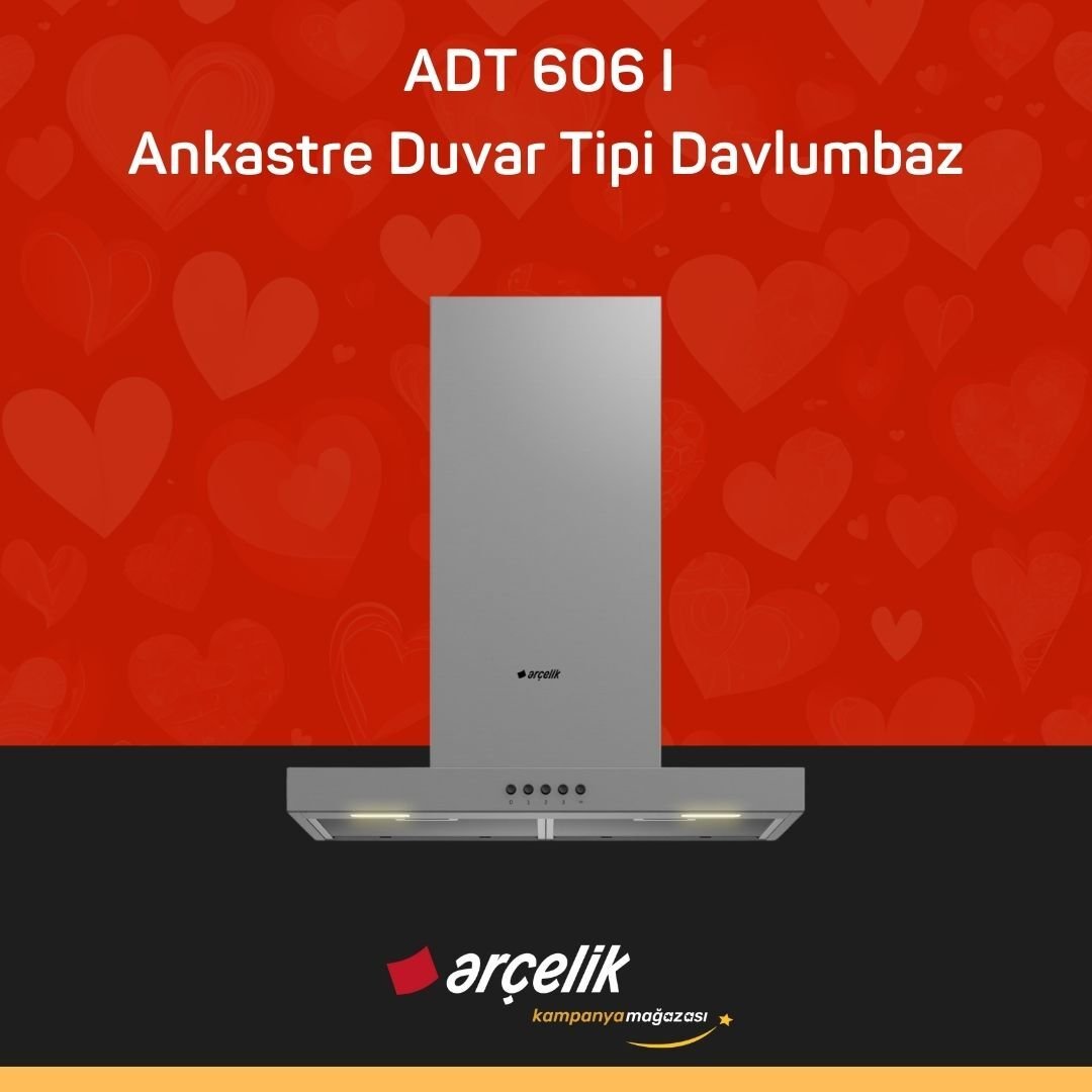 ARÇELİK ADT 606 I Fibona Serisi Ankastre Duvar Tipi Davlumbaz