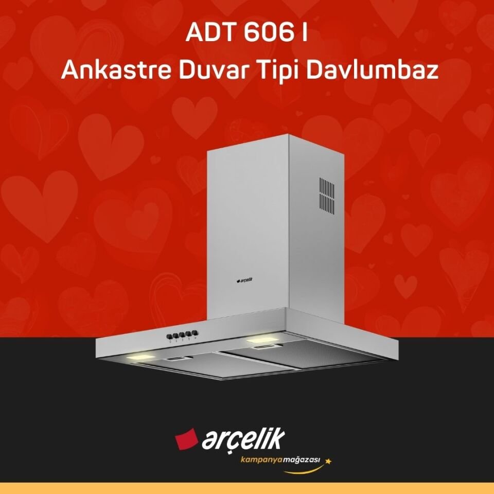 ARÇELİK ADT 606 I Fibona Serisi Ankastre Duvar Tipi Davlumbaz