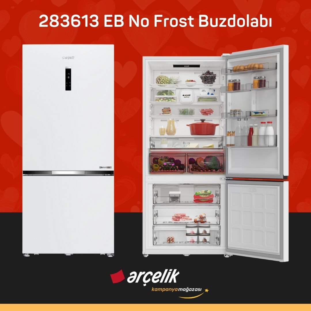 ARÇELİK 283613 EB Alttan Donduruculu Buzdolabı