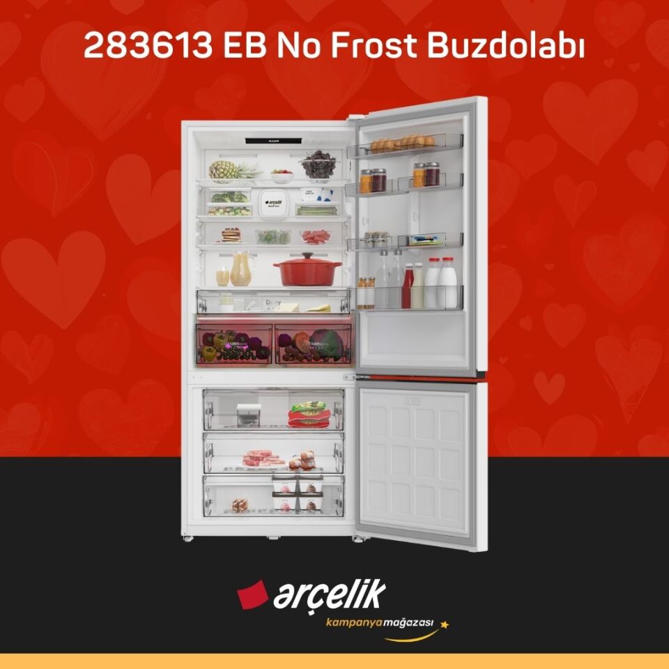 ARÇELİK 283613 EB Alttan Donduruculu Buzdolabı