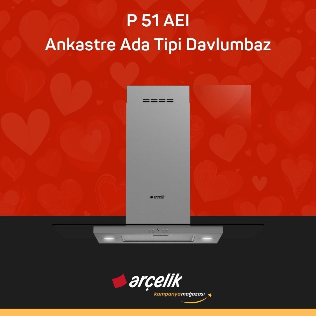 ARÇELİK P 51 AEI Ankastre Ada Tipi Davlumbaz