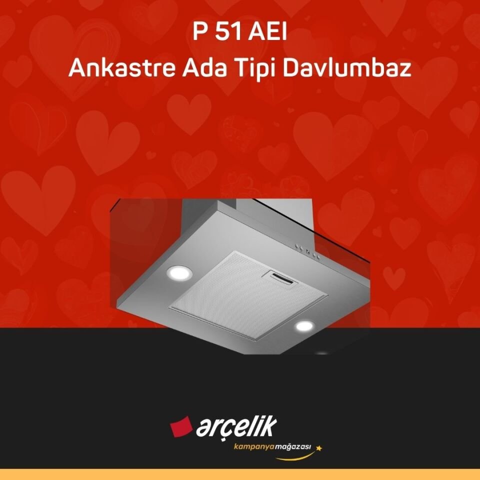 ARÇELİK P 51 AEI Ankastre Ada Tipi Davlumbaz