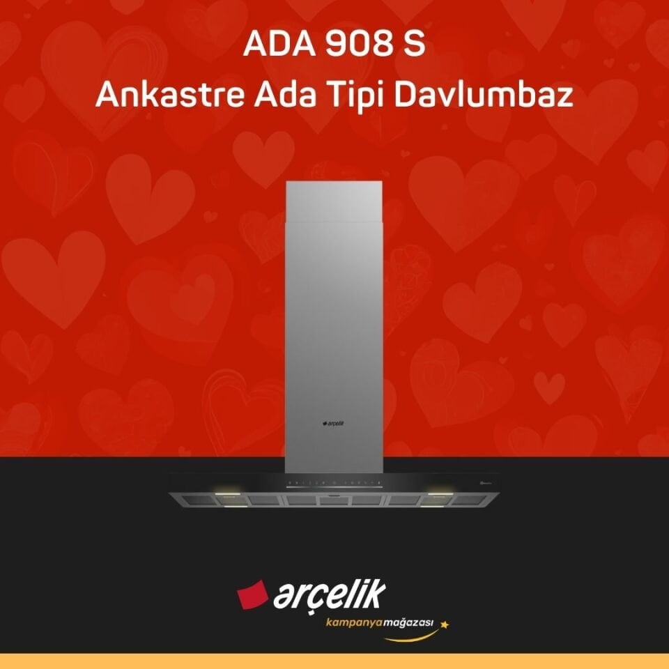ARÇELİK ADA 908 S Ankastre Ada Tipi Davlumbaz