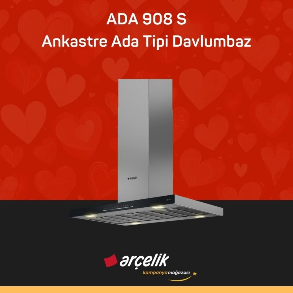 ARÇELİK ADA 908 S Ankastre Ada Tipi Davlumbaz