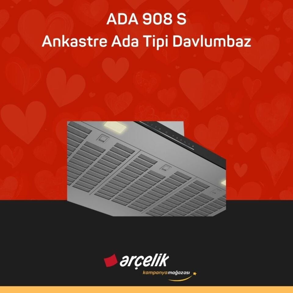 ARÇELİK ADA 908 S Ankastre Ada Tipi Davlumbaz