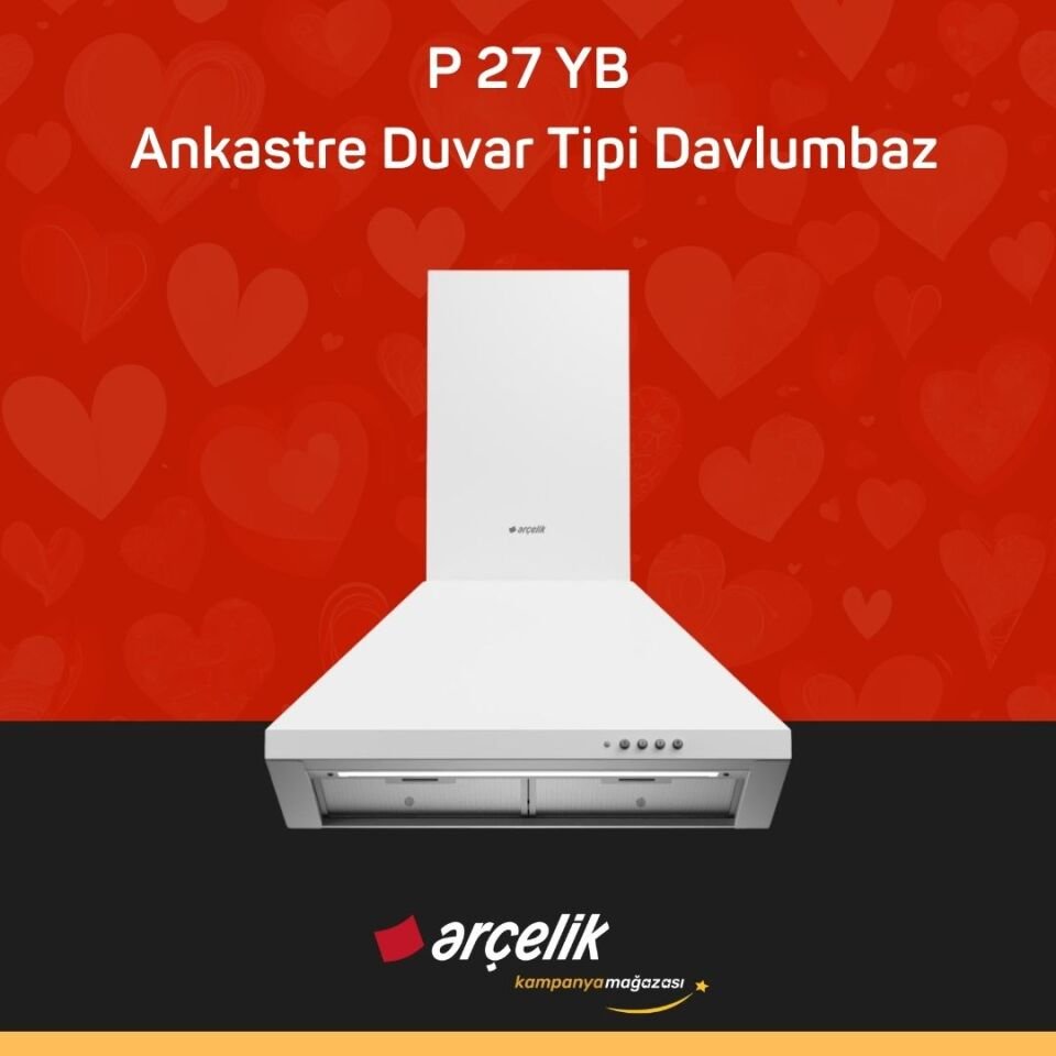ARÇELİK P 27 YB Ankastre Duvar Tipi Davlumbaz