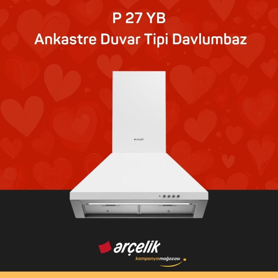 ARÇELİK P 27 YB Ankastre Duvar Tipi Davlumbaz