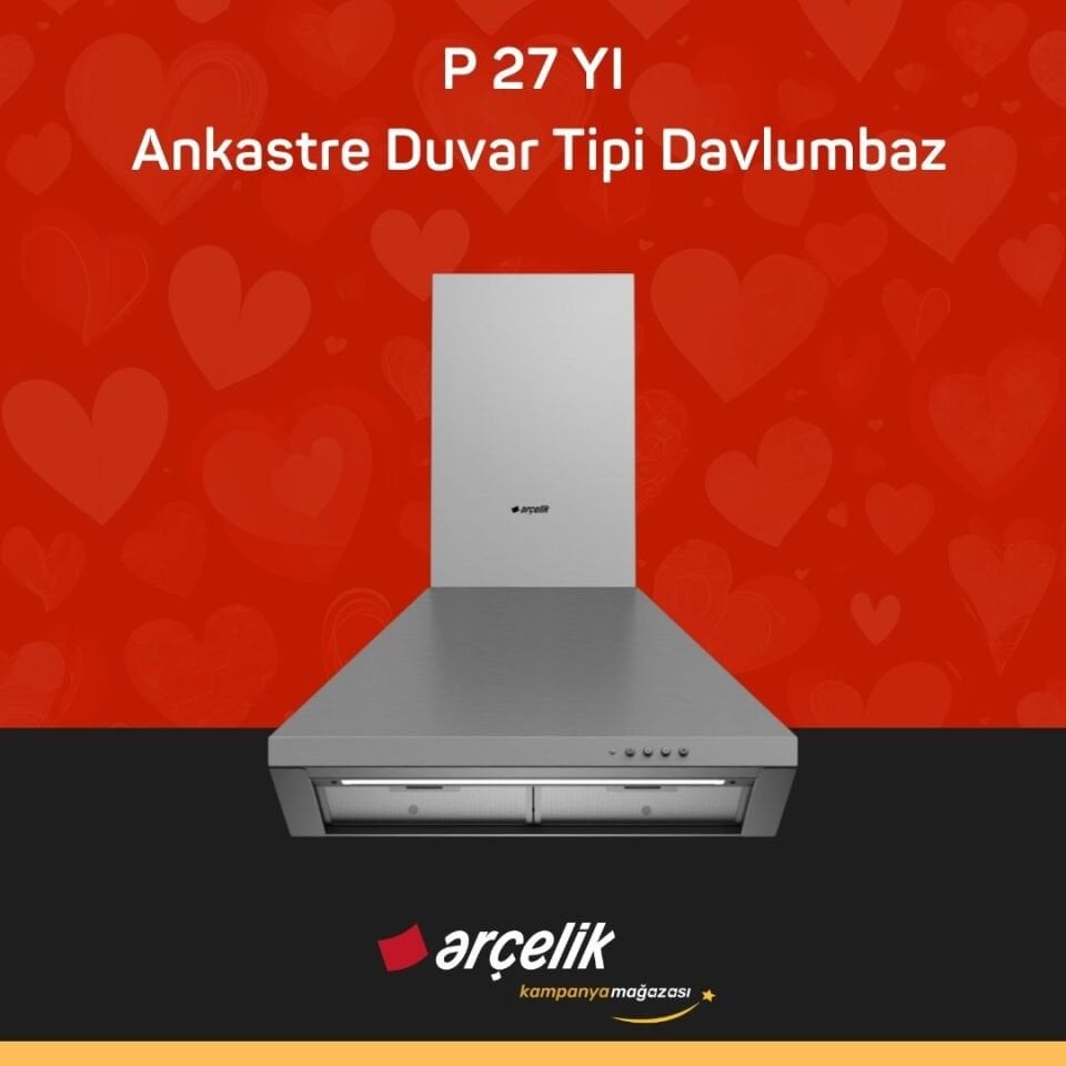 ARÇELİK P 27 YI Ankastre Duvar Tipi Davlumbaz