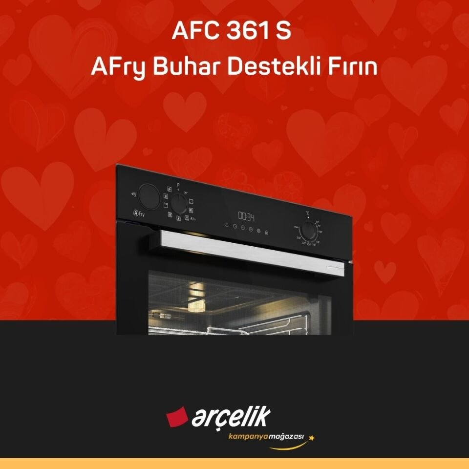 ARÇELİK AFC 361 S Fibona Serisi Ankastre Multifonksiyon Fırın AFry Buhar Destekli Fırın