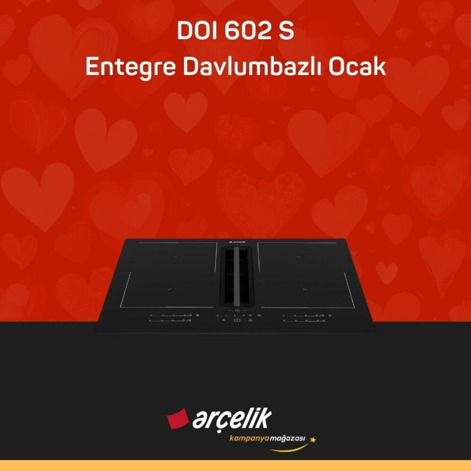 ARÇELİK DOI 602 S Entegre Davlumbazlı Ocak