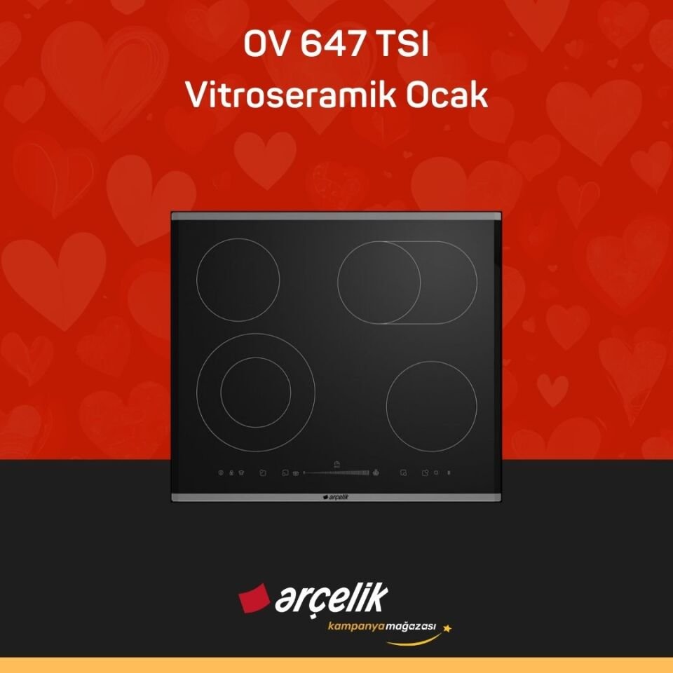 ARÇELİK OV 647 TSI Vitroseramik Ocak